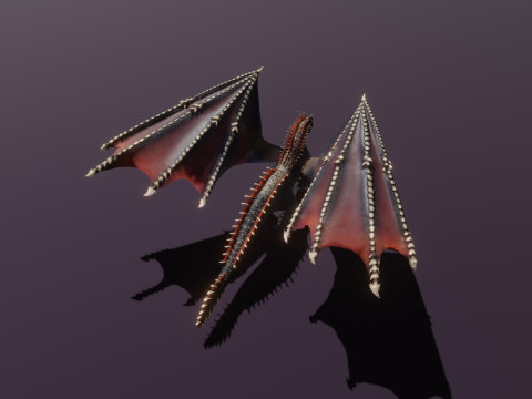 Realistic Black Dragon Animated Low-poly 3D Модель