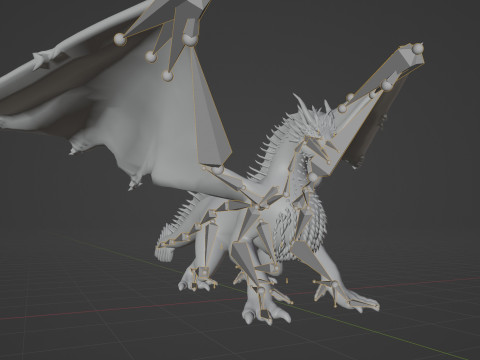 Realistic Black Dragon Animated Low-poly 3D Модель