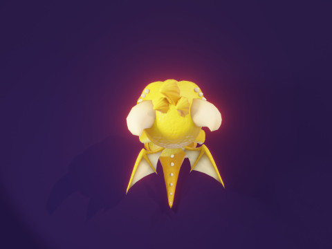 Cartoon Baby Dragon Yellow Model 3D