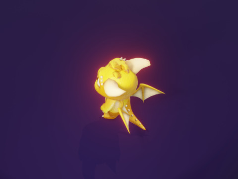 Cartoon Baby Dragon Yellow Model 3D