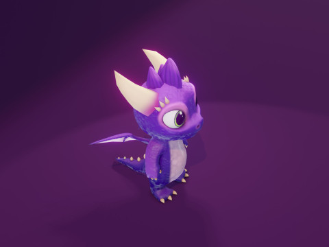 Cartoon Baby Dragons Low-poly 3D Модель