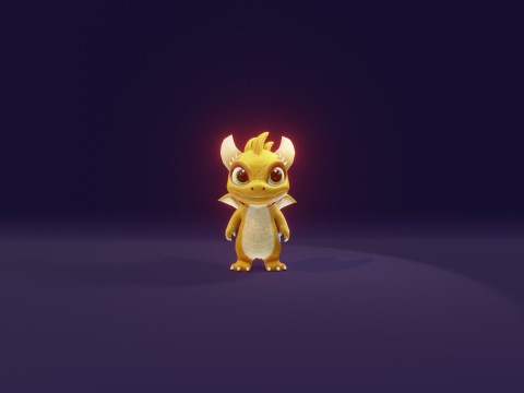 Cartoon Baby Dragons Low-poly 3D Модель