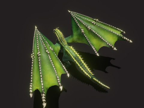 Realistic Green Dragon Animated Low-poly Model 3D
