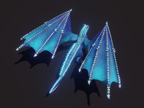 Realistic Blue Dragon Animated Low-poly 3D मॉडल
