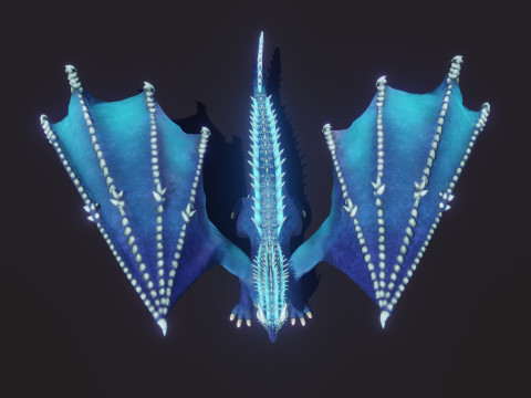 Realistic Blue Dragon Animated Low-poly 3D मॉडल