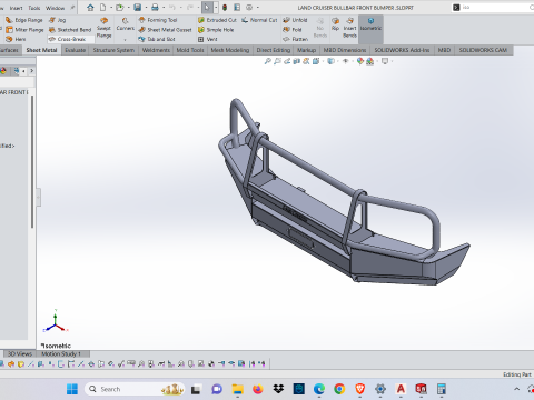 LANDCRUISER 78 79 BULLBAR FRONT BUMPER Modèle 3D