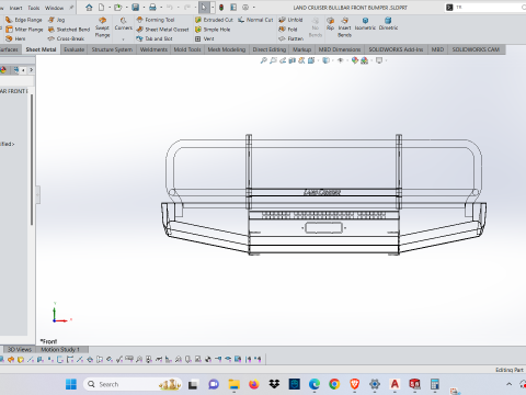LANDCRUISER 78 79 BULLBAR FRONT BUMPER Modèle 3D