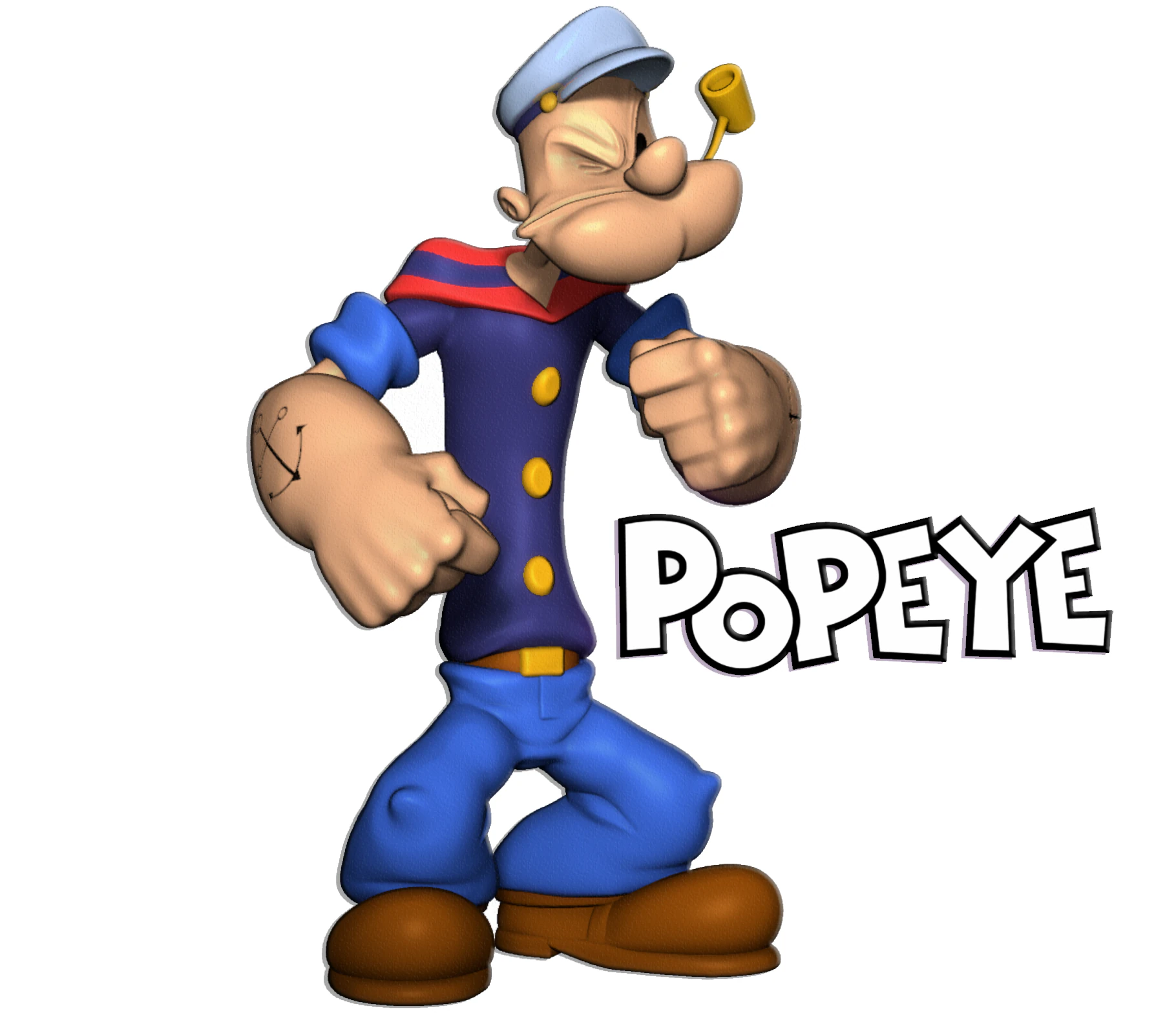 Popeye the Sailor Man Braccio di Ferro 3D Print Model .c4d .max .obj .3ds .fbx .stl .blend