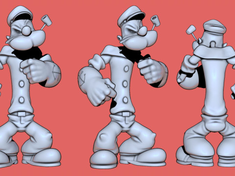 Popeye the Sailor Man Braccio di Ferro 3D-Druckmodell