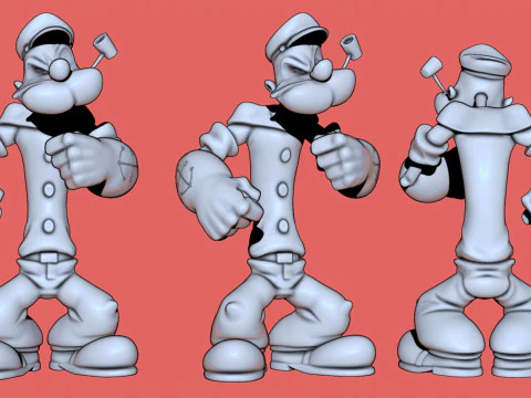Popeye the Sailor Man Braccio di Ferro 3D Print Model