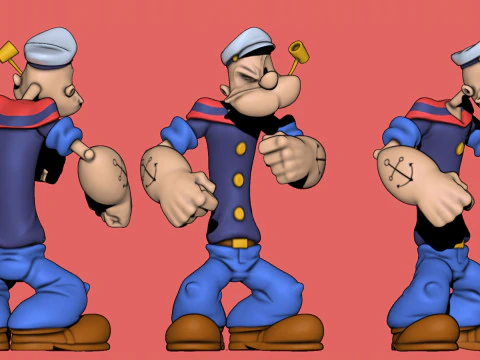 Popeye the Sailor Man Braccio di Ferro 3D Print Model