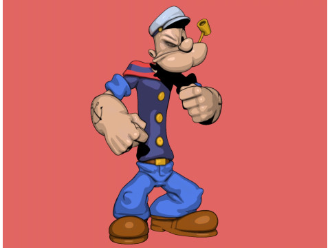 Popeye the Sailor Man Braccio di Ferro 3D-Druckmodell