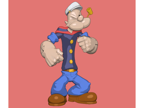 Popeye the Sailor Man Braccio di Ferro 3D-Druckmodell