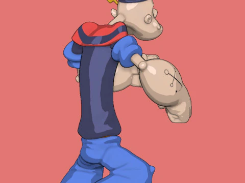 Popeye the Sailor Man Braccio di Ferro 3D Print Model