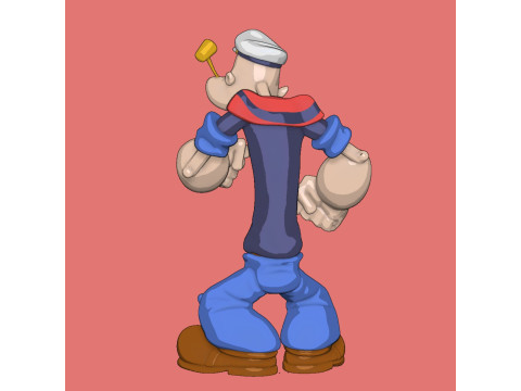 Popeye the Sailor Man Braccio di Ferro 3D-Druckmodell