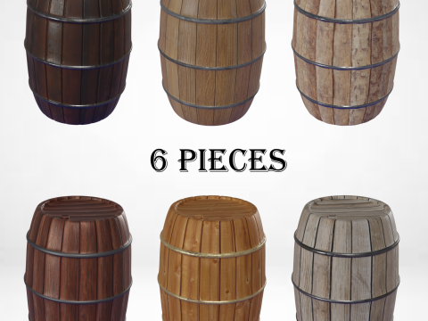 6 piece barrel 3D 모델