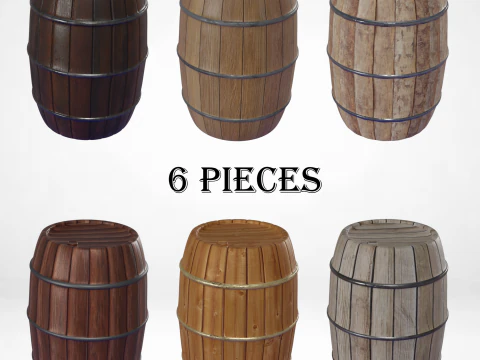 barril de 6 pe&ccedil;as Modelo 3D