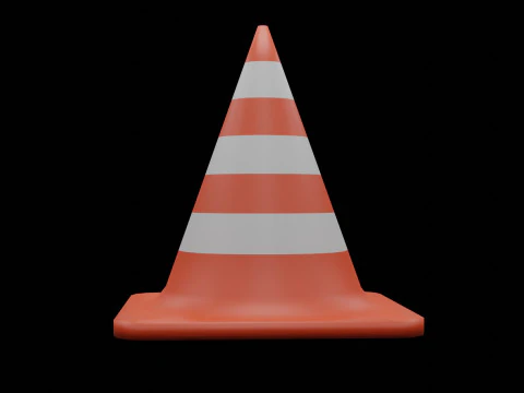 Stożek drogowy Low-poly Model 3D