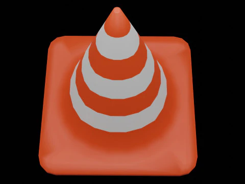 Stożek drogowy Low-poly Model 3D