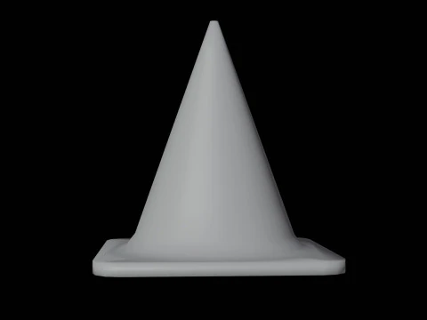 Stożek drogowy Low-poly Model 3D