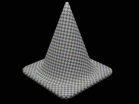 Stożek drogowy Low-poly Model 3D