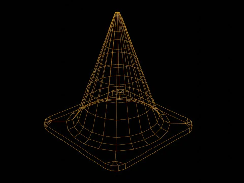 Stożek drogowy Low-poly Model 3D