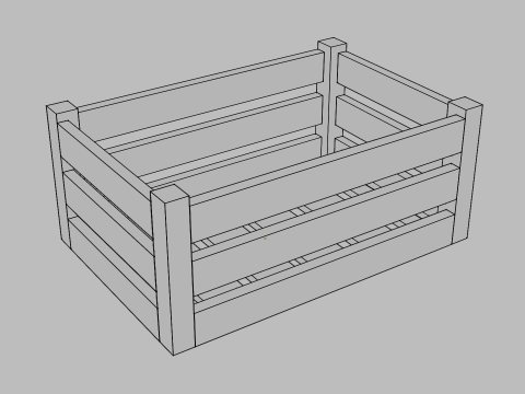 Wooden box 3Dモデル