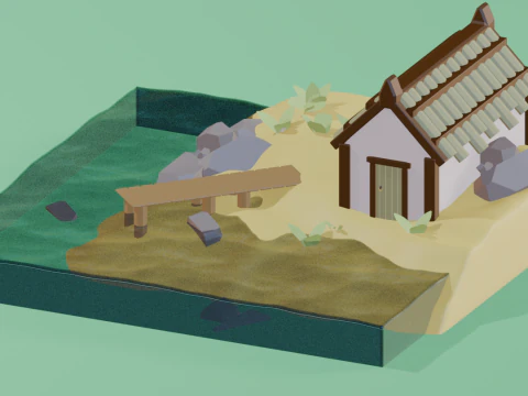 Strandhaus 3D Modell