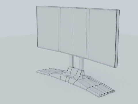 Height-adjustable gaming monitor 3D Model