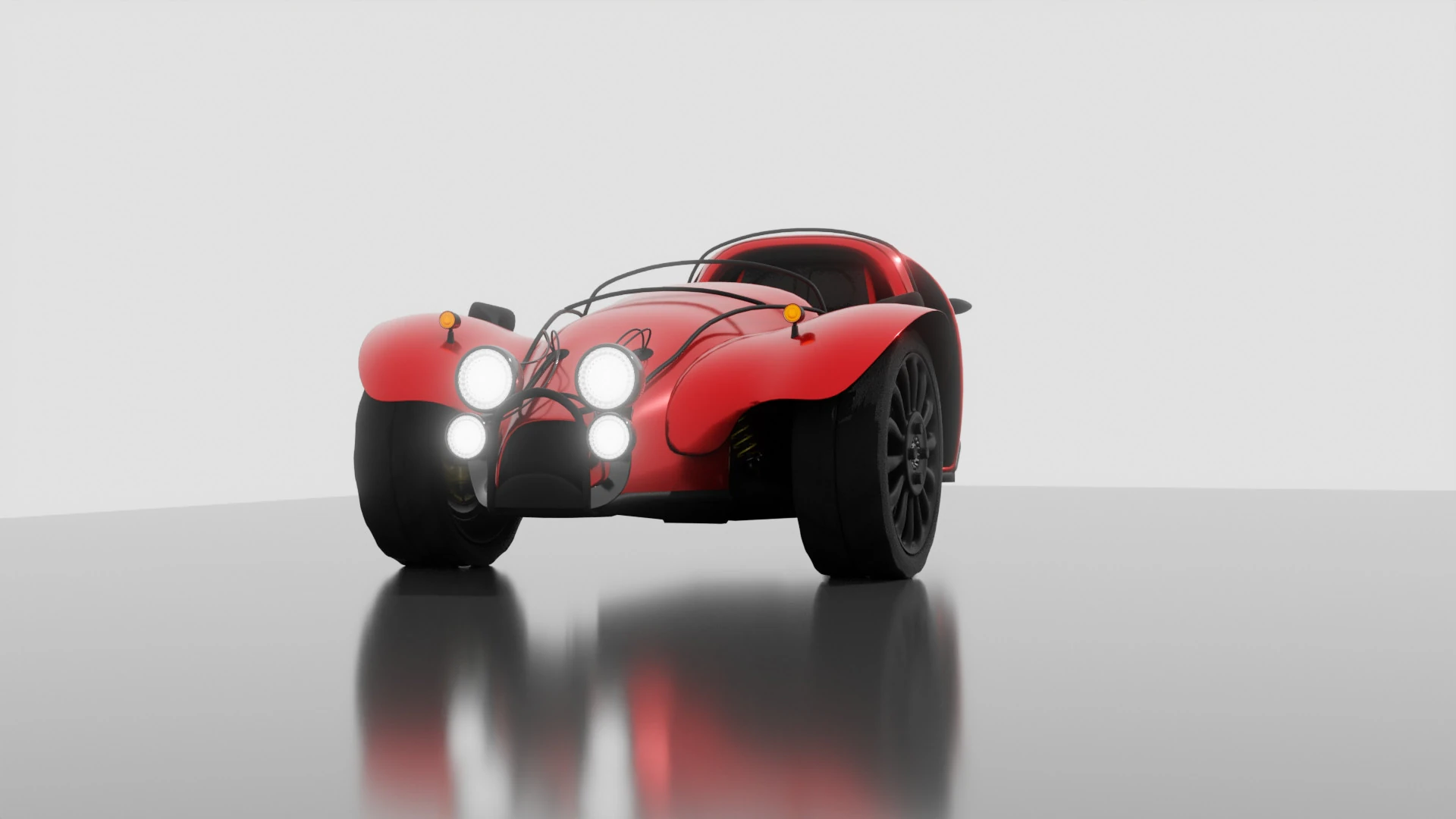 Inverted tricycle electric vehicle 3D Model .c4d .max .obj .3ds .fbx .stl .blend