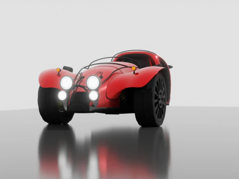 거꾸로 된 삼륜차 전기 자동차 3D 모델