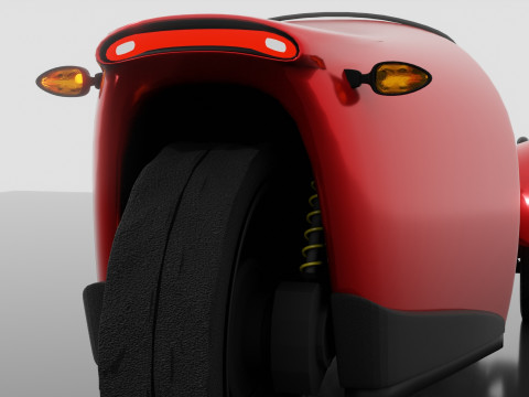Inverted tricycle electric vehicle Modelo 3D