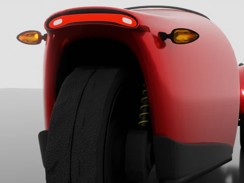 Inverted tricycle electric vehicle 3D Model