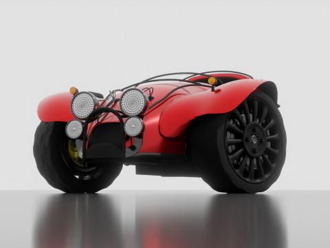 Inverted tricycle electric vehicle Modelo 3D