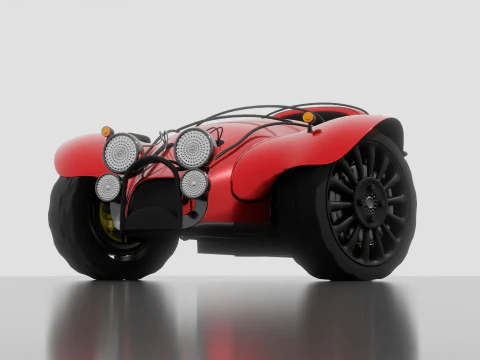 Inverted tricycle electric vehicle 3D Model