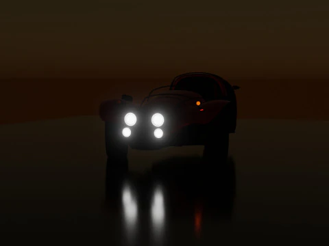 Inverted tricycle electric vehicle 3D Model