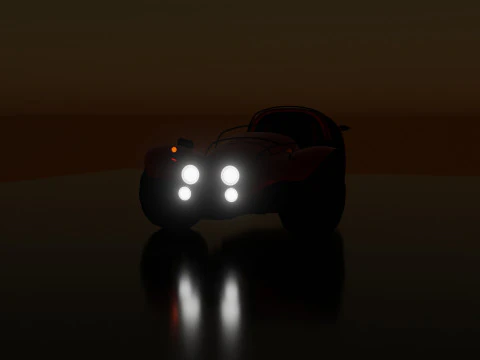 Inverted tricycle electric vehicle 3D Model