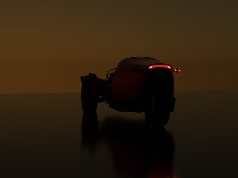 Inverted tricycle electric vehicle Modelo 3D