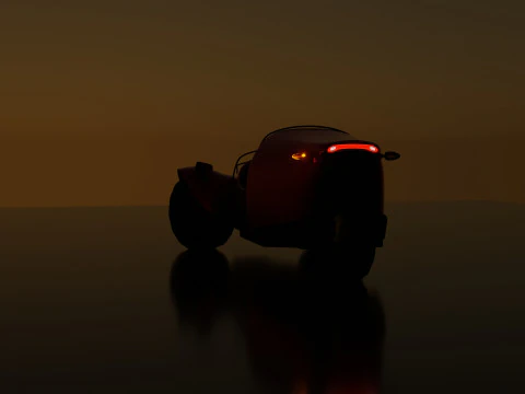 Inverted tricycle electric vehicle 3D Model