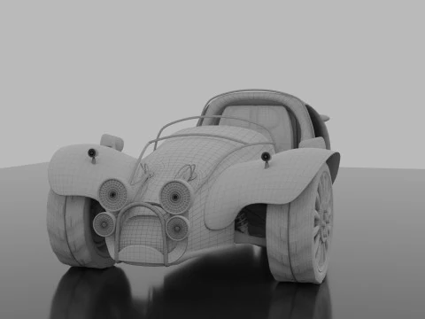 Inverted tricycle electric vehicle 3D Model