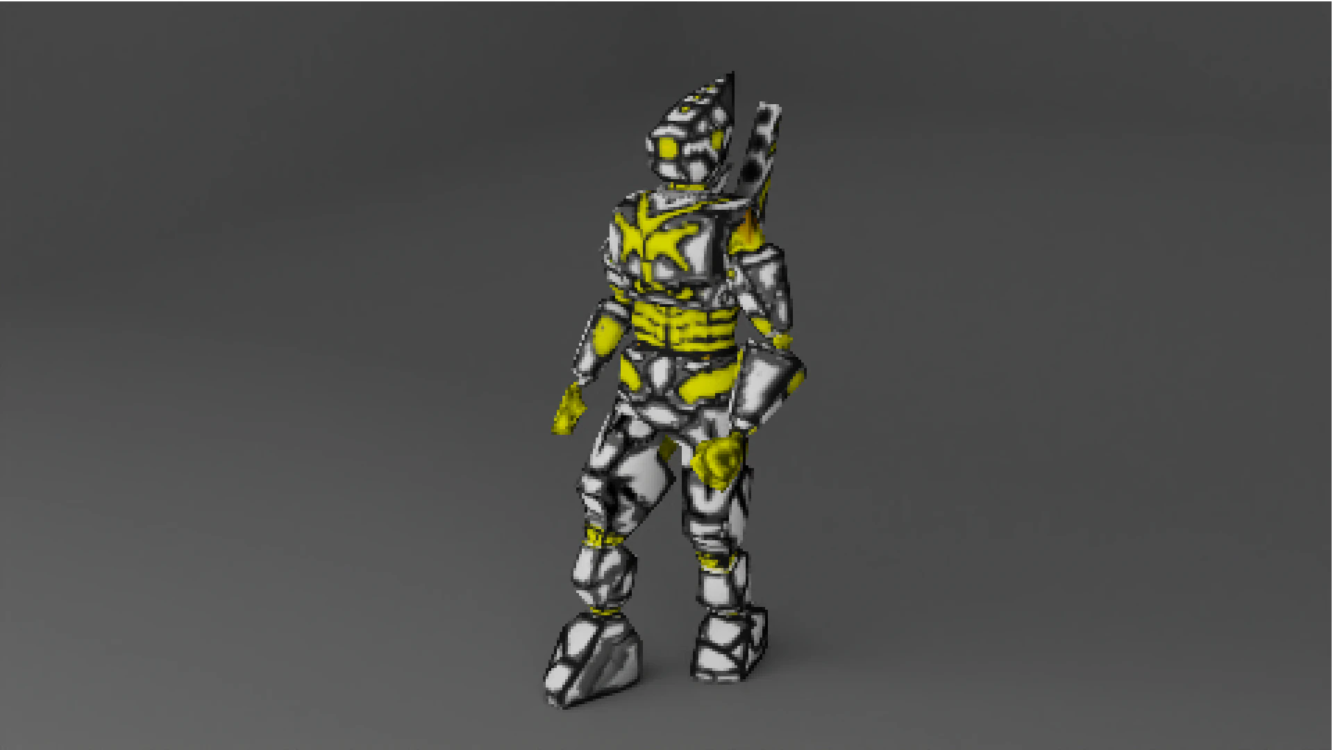 PSX style cyber soldier 3D Model .c4d .max .obj .3ds .fbx .stl .blend 