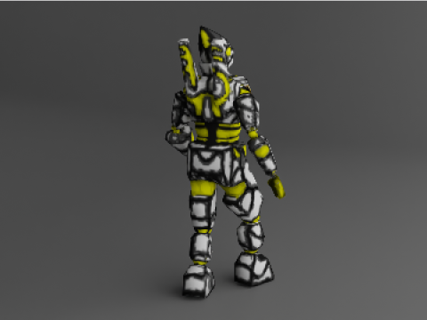 PSX style cyber soldier 3D Model