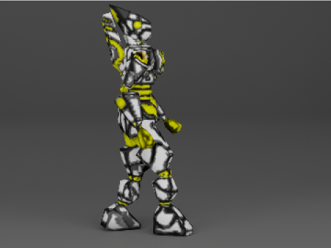 PSX style cyber soldier 3D Model