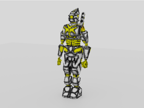 PSX style cyber soldier 3D Model