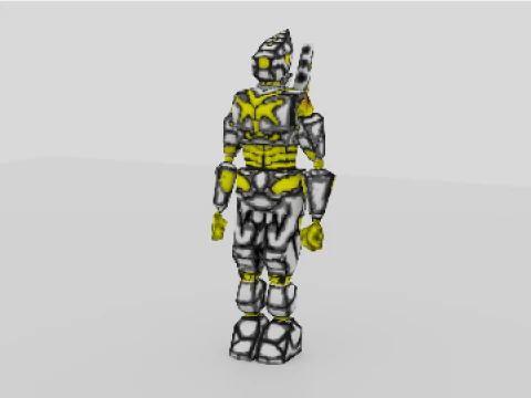 PSX style cyber soldier 3D Model