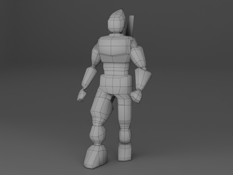 PSX style cyber soldier 3D Model