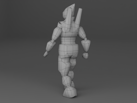 PSX style cyber soldier 3D Model