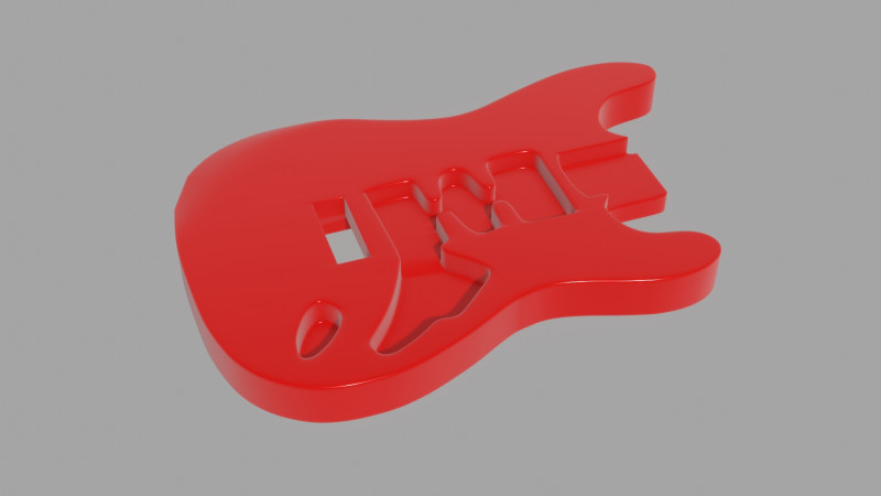 3D printable strato guitar body 3D Model .c4d .max .obj .3ds .fbx .stl .blend 