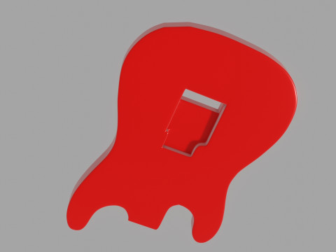 3D printable strato guitar body 3D Model