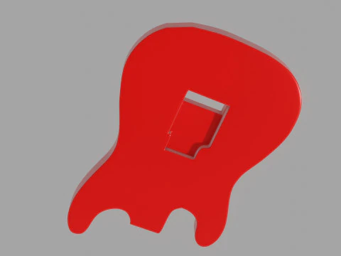 3D printable strato guitar body 3D Model